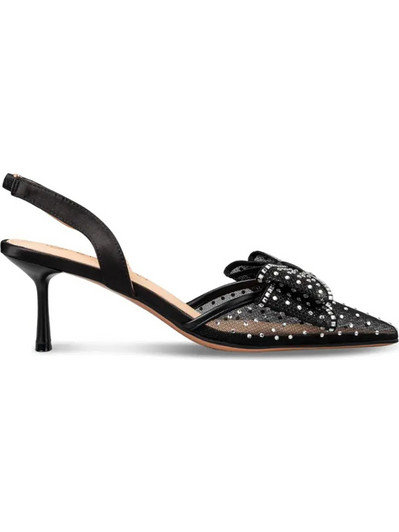 Envie Shoes Γόβες Slingback με Τακούνι Στιλέτο με Φιόγκο & Στρας Μαύρες E45-23159-001