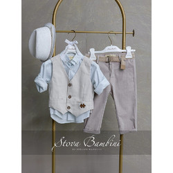 Stova Bambini Βαπτιστικό Κοστούμι με Παντελόνι Πουκάμισο & Γιλέκο 5τμχ SS26B37