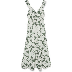 Vero Moda Midi Καλοκαιρινό Καθημερινό Φόρεμα Floral Χακί 10341603
