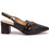 Zak Shoes Γόβες Slingback Δερμάτινες με Χοντρό Χαμηλό Τακούνι Μαύρες SD30020