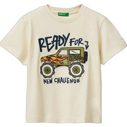 Benetton Παιδικό T-Shirt Κοντομάνικο Μπεζ 3I1XC10TC-28G