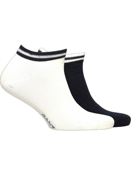 Gant Ανδρικές Κάλτσες Κοντές Λευκές Μαύρες 2Pack 3G9960375-410