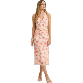 Enzzo Caroline Midi Καλοκαιρινό Φόρεμα για Γάμο / Βάπτιση Floral Μπεζ 261302
