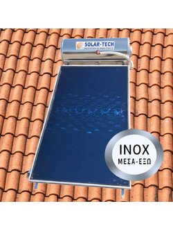 Solar-Tech ST-DGL Ηλιακός Θερμοσίφωνας 120lt 1.5m² Inox Διπλής Ενέργειας Κεραμοσκεπής