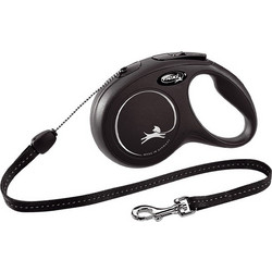 Flexi New Classic Πτυσσόμενο Λουρί Σκύλου έως 12kg 5m Μαύρο