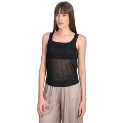 AGGEL Γυναικείο Καλοκαιρινό Top Πλεκτό Μαύρο SS21353K