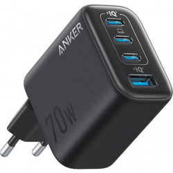 Anker A121CG11 Φορτιστής χωρίς Καλώδιο με Θύρα USB-A & 3 Θύρες USB-C 70W Power Delivery