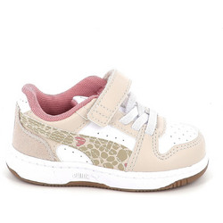 Puma Rebound V6 Παιδικά Sneakers Μπεζ Καφέ Ροζ 407463-01