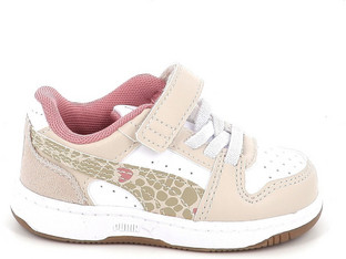 Puma Rebound V6 Παιδικά Sneakers Μπεζ Καφέ Ροζ 407463-01