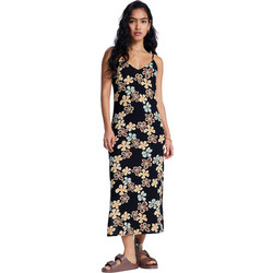 Roxy Stay Sunny Maxi Καλοκαιρινό Καθημερινό Φόρεμα Floral Μεταξωτό Μαύρο ERJWD03932-KVJ8