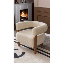 Stewe Home Πολυθρόνα Μπεζ STE-026777-V58479