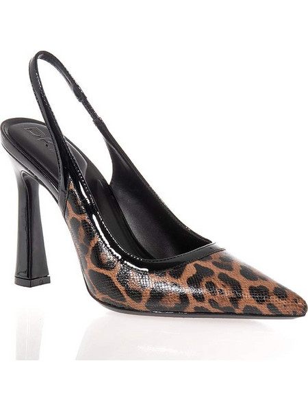 DKNY Γόβες Slingback Λουστρίνι με Χοντρό Ψηλό Τακούνι Μαύρες K3668423