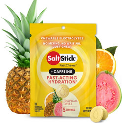 Saltstick Electrolyte FastChews with Caffeine Tropical Twist 10 Μασώμενα Δισκία