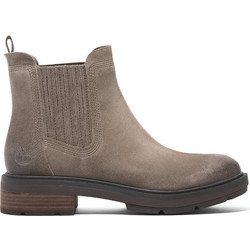 Timberland Brimfield Γυναικεία Μποτάκια Chelsea Suede Γκρι με Χοντρό Χαμηλό Τακούνι TB0A2PBBES41