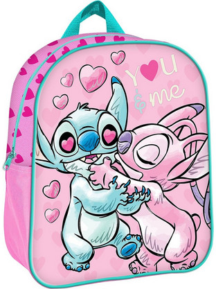 Disney Stitch Σχολική Τσάντα Πλάτης Νηπιαγωγείου Ροζ Τιρκουάζ 1000E28-4238