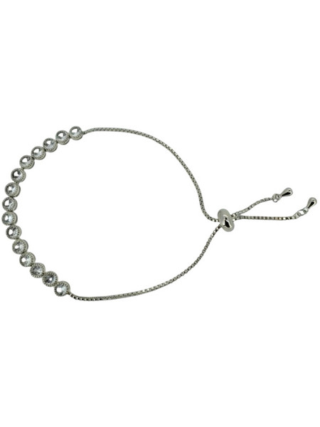 RO Accessories Γυναικείο Βραχιόλι Αλυσίδα με Ροζέτα Ασημί BR156