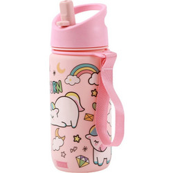 iDrink Unicorn Παιδικό Παγούρι Θερμός Ανοξείδωτο με Καλαμάκι Ροζ 420ml