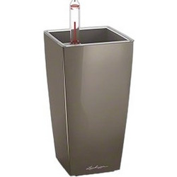Lechuza Mini-Cubi Αυτοποτιζόμενη Γλάστρα Εσωτερικού Χώρου Τετράγωνη Πλαστική Γκρι Καφέ 9.5x9.5x18.5cm 18119