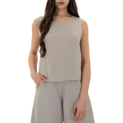 Moutaki Γυναικείο Καλοκαιρινό Crop Top Λινό Μπεζ 26.01.16