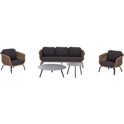 HomeMarkt Stern Σετ Σαλόνι Κήπου Αλουμίνιο 5τμχ OLEFIN-TWIST