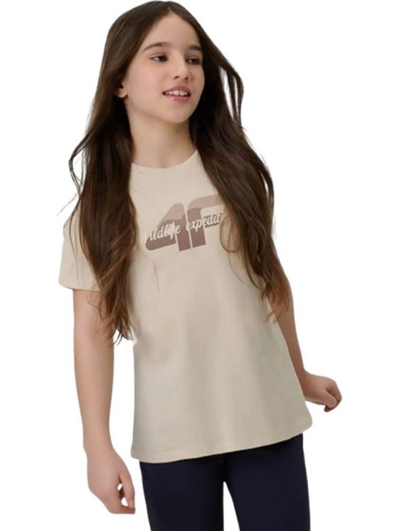4F Παιδικό T-Shirt Κοντομάνικο Μπεζ 4FJWSS26TTSHF2885-83S
