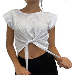 Paco & Co Γυναικείο Καλοκαιρινό Crop Top Λευκό 213188