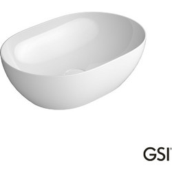 GSI Pura 8860 Επικαθήμενος Νιπτήρας Μπάνιου Οβάλ Πορσελάνης 50x35cm Λευκός 500-8860-300
