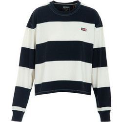 Superdry Γυναικείο Αθλητικό Φούτερ Λευκό Navy Μπλε W2012609A