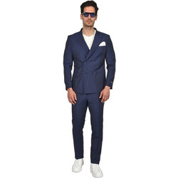 Berto Lucci Casual Ανδρικό Κοστούμι Καλοκαιρινό με Στενή Εφαρμογή Navy Μπλε 01261-30303-5014
