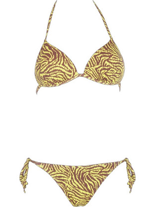 Gsecret Bikini Set Τριγωνάκι με Ενίσχυση Animal Print Κίτρινο Καφέ C62021-37616
