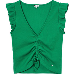 Pepe Jeans Peggy Γυναικείο Καλοκαιρινό Crop Top Βαμβακερό Πράσινο PL505224-664