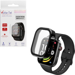 Volte-Tel Edge Cover Πλαστική Θήκη Tempered Glass για Xiaomi Redmi Watch 6 46mm Μαύρη
