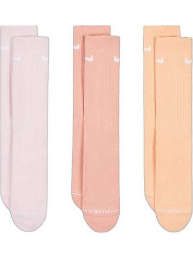 Nike Everyday Ανδρικές Κάλτσες Ψηλές Ροζ Σομόν Λιλά 3Pack HQ4335