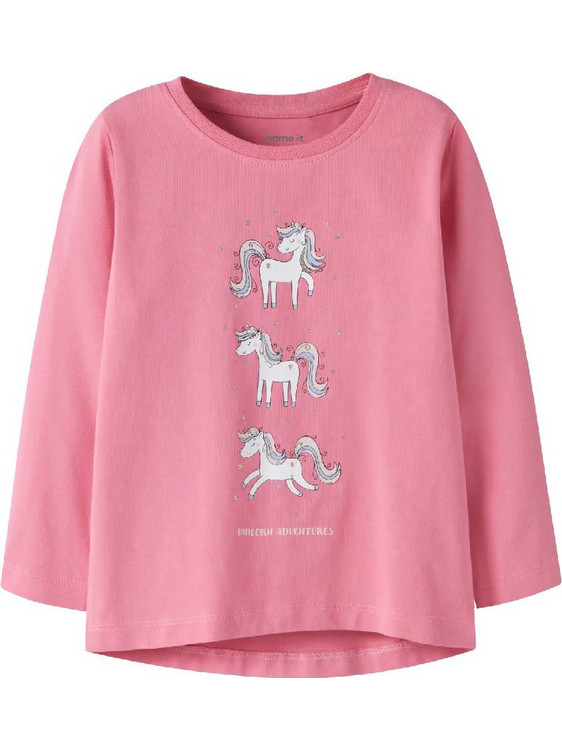 Name It Flowering Παιδικό T-Shirt Μακρυμάνικο Ροζ 13224958