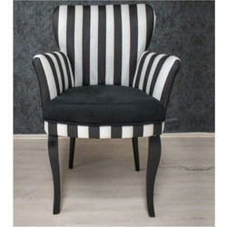 Stewe Home Πολυθρόνα Λευκή Μαύρη STE-026730