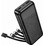Hoco J163A Power Bank 20000mAh 20W με Ενσωματωμένα Καλώδια USB-C Lightning & micro USB Black