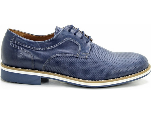 Commanchero Ανδρικά Σκαρπίνια Derby Δερμάτινα Navy Μπλε 91579.527