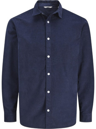 Jack & Jones Ανδρικό Πουκάμισο Βαμβακερό Μακρυμάνικο Κανονική Γραμμή Navy Μπλε 12298181