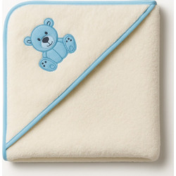 Beboulino Bear Βρεφικό Μπουρνούζι Κάπα Τιρκουάζ 90x90cm