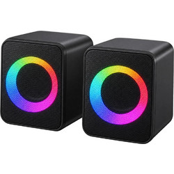 K2059 Ηχεία Υπολογιστή 2.0 6W με RGB Φωτισμό Μαύρα