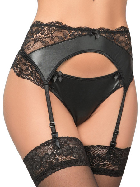 Milena By Paris Maeva Ζαρτιέρες με Δαντέλα See Through Μαύρες 5400
