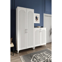Stewe Home Παπουτσοθήκη Ξύλινη M140xΠ36xΥ190cm STE-022844-V47572-144067