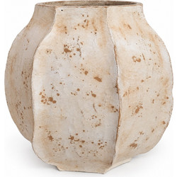 Artekko Raw Γλάστρα Στρογγυλή Τσιμεντένια Μπεζ 40x40.5cm 8-0312