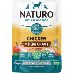 Naturo Adult Grain & Gluetn Free with Chicken in Herb Gravy 100gr