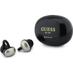 Guess Metallic Finish Classic Logo Ακουστικά Bluetooth Earbud Black