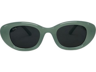 Frog Optical AS336 Γυναικεία Γυαλιά Ηλίου Οβάλ Κοκάλινα Πράσινα με Μαύρο Φακό