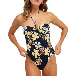 Roxy Nostalgic Feel Ολόσωμο Μαγιό Strapless Floral Μαύρο Γαλάζιο Κίτρινο ERJX103794-KVJ8
