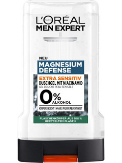 L'Oreal Paris Men Expert Magnesium Defense Extra Sensitive Ανδρικό Αφρόλουτρο σε Gel για Ευαίσθητο Δέρμα 250ml