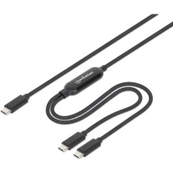 Manhattan 355810 Braided USB-C to USB-C 100W 2m Black