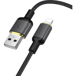 Hoco X128 Benefit Braided USB-A to Lightning Cable 12W 1m Black
